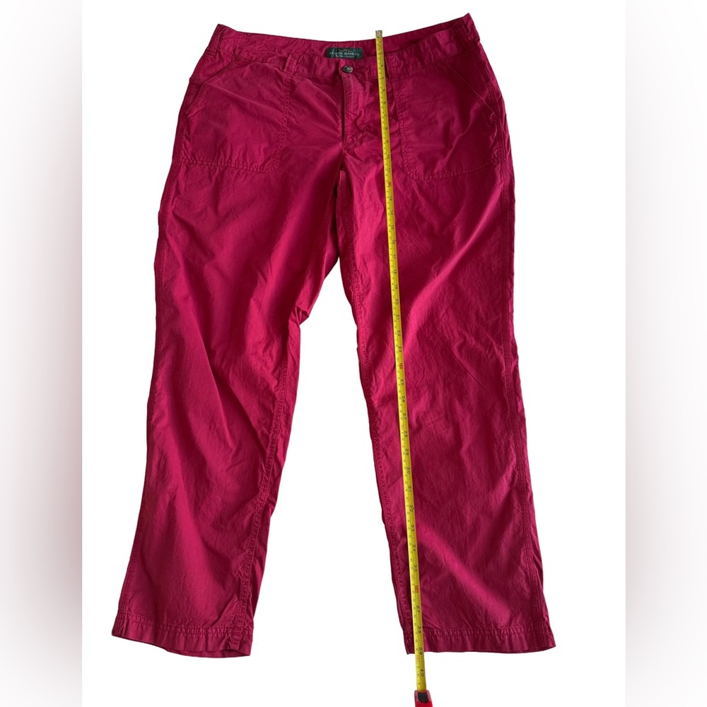 LRL LAUREN JEANS CO Women’s Red Cotton Chino Cotton Straight Leg Pants Sz 14 - Picture 6 of 9